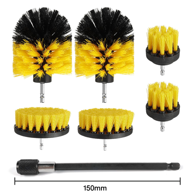 Drill brush 6-pack + 150mm extension rod (MEDIUM)